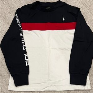Polo by Ralph Lauren Kids Black, Red, and White Long Sleeve Tee